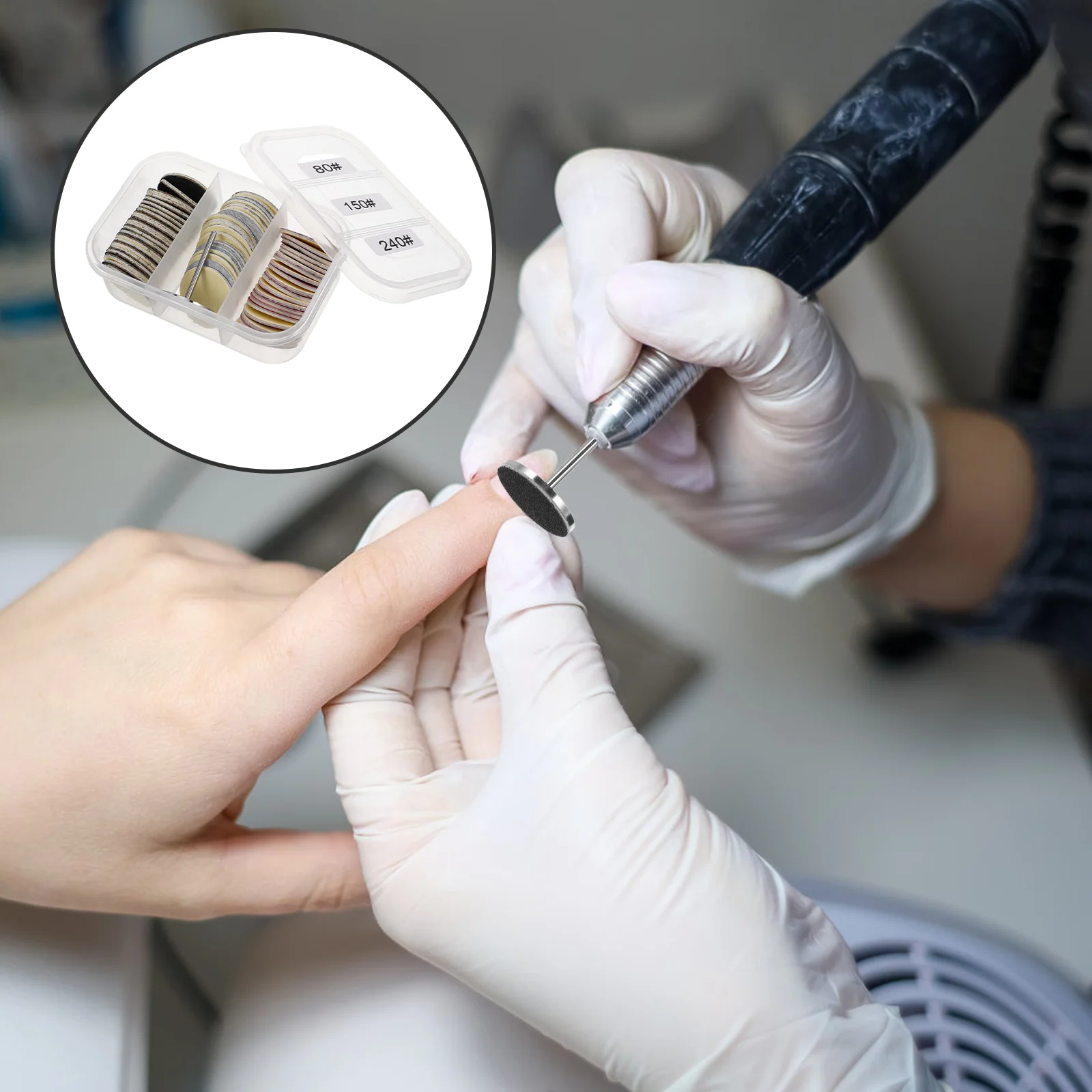 60 pezzi set di dischi abrasivi per unghie punte di carta vetrata a grana fine per trapano per unghie pedicure lucidatura rimozione calli accessori per strumenti per manicure