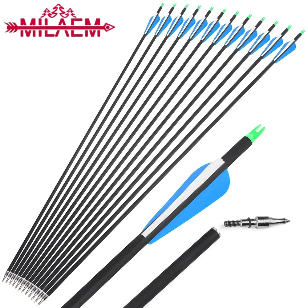 

Archery Arrows 31.5inch Mix Carbon Spine500 Arrow Shaft OD7.8mm for Recurve/Compound Bow Shooting Hunting Accessories,6/12/24pcs