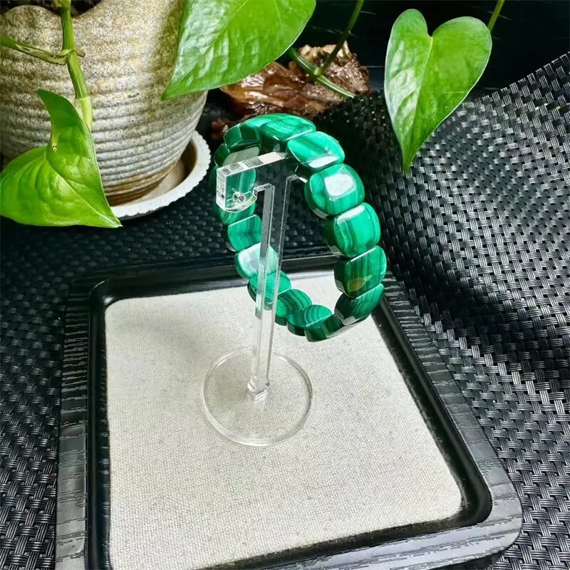 

14MM Natural Malachite Bangle Gemstone Round Bead Crystal Healing Fengshui Gemstone Jewelry Gift 1PCS