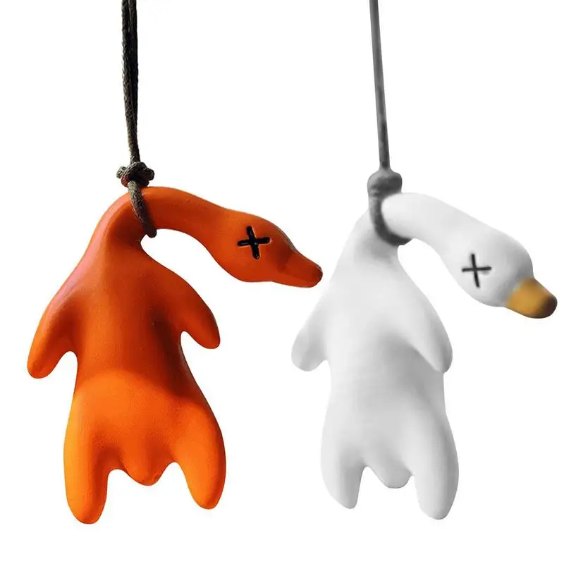 Anime Car Ornaments Swinging Duck Car Hanging Ornament Cute Roasted Duck Pendant Hanging Car Interior Accessories For Car