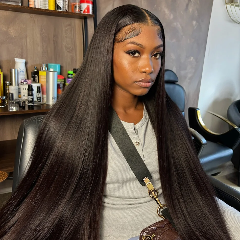 

Прямой парик Bone Straight 13x6 HD Lace Frontal из бразильских волос, плотность 250, 13x4 HD Lace Front, из натуральных человеческих волос, предварительно выщипанный, для чернокожих женщин