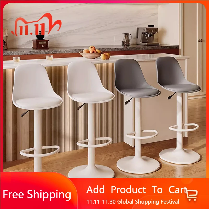 

Luxury Designer Bar Chairs Relaxing White Swivel With Back Minimalist Bar Chairs Nordic Aesthetic Bar Furniture Home Furniture