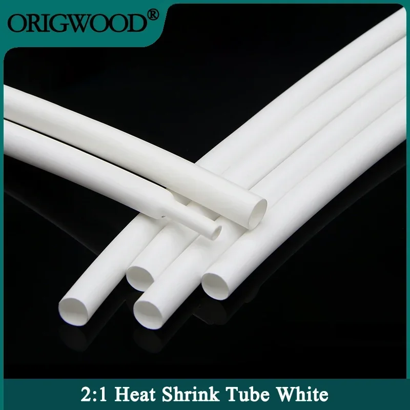 

1~10m 2:1 Heat Shrink Heatshrink Tube White Diameter 0.6mm ~ 80mm DIY Wire Repair Cable Protecctor Sleeving Wrap Tubing