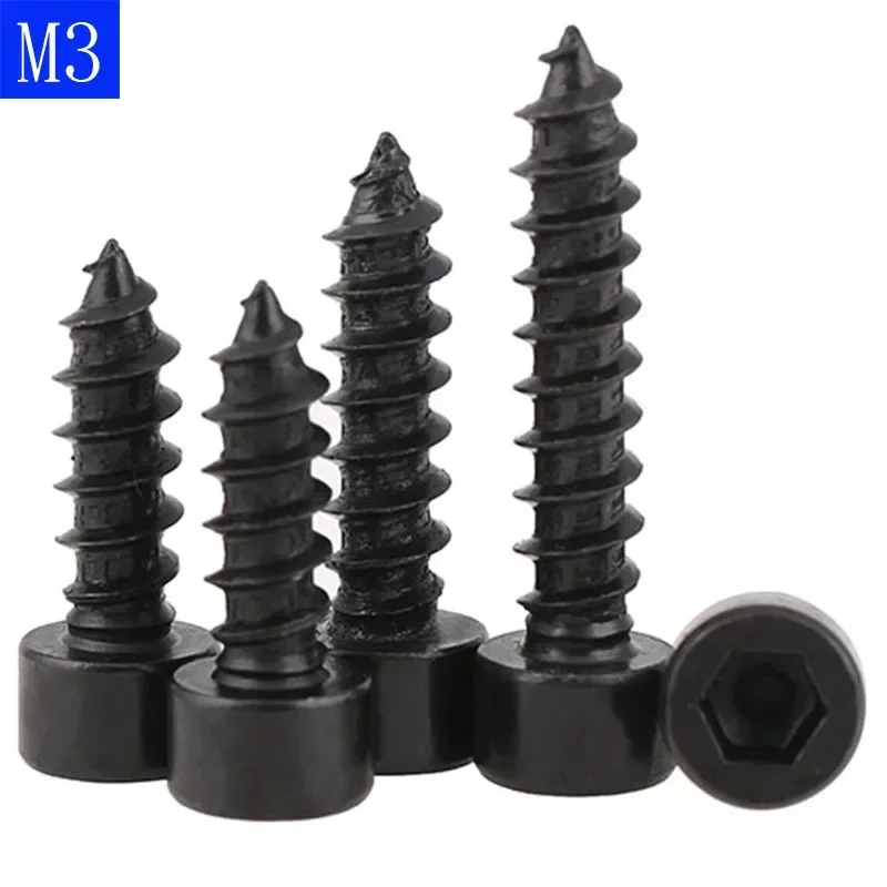 M3 ( 3mm ) Socket Head Cap Screw Self Tapping Screws High Tensile 8 Black Oxide NEW