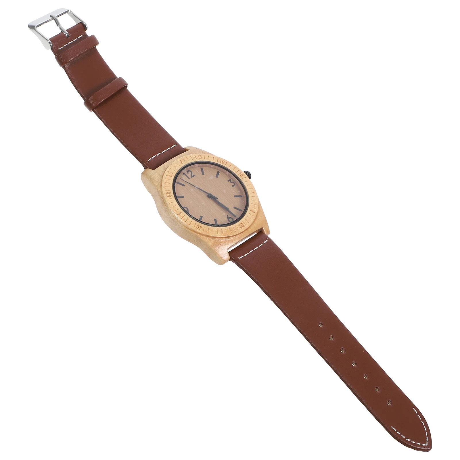 Stylish Quartz Couple Watch Carbonized Bamboo Case Strap Scratch Resistant Long Life Water Resistant Solid Color
