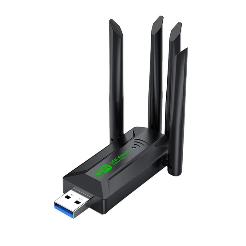 

Двухдиапазонный USB3.0 Wi-Fi-адаптер 1200 Мбит/с 2,4 ГГц 5 ГГц Wi-Fi-адаптер с 4 антеннами ПК Мини-компьютерная сетевая карта