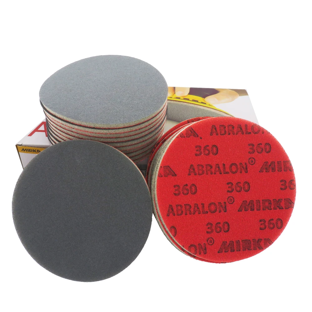 Mirka Abralon 6 Inch Sponge Sangding Disc 8A-241 Foam Hook and Loop Round Sandpaper 180-4000 Grit 150mm Elastic Polishing