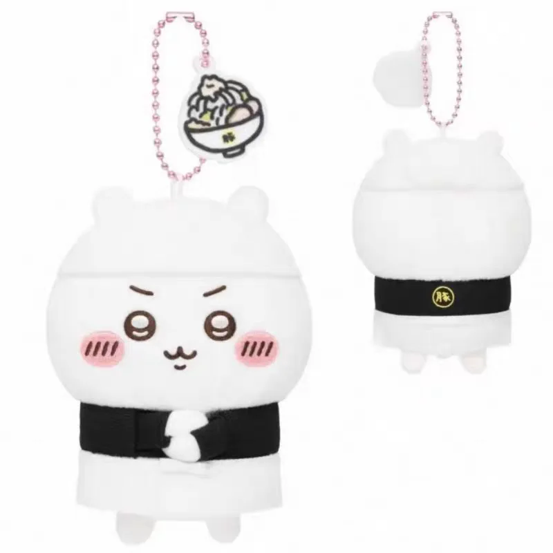 Cute Cartoon Chiikawa Lamian Noodles Shop Assistant Teacher Series Usagi Hachiware Plush Toy Doll Bag Hanging Decorations
