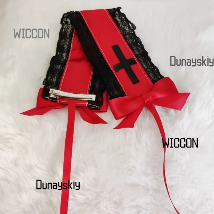 عصابة رأس لوليتا KC القوطية - قطعة شعر من الدانتيل للخادمة/الهالوين التنكرية/عيد الميلاد/أوكتوبرفيست/عيد الفصح