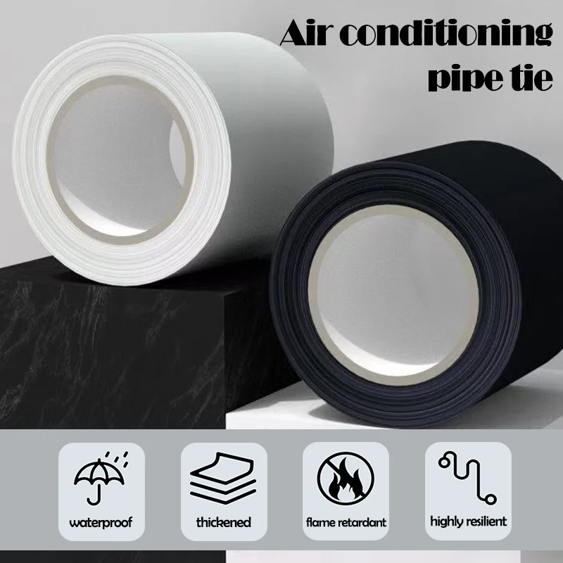 YITAPE 60mm*9M Air Conditioner Pipe Tape PVC Waterproof UV Resistant Duct Wrap Tape for Outdoor Unit Installation Repair