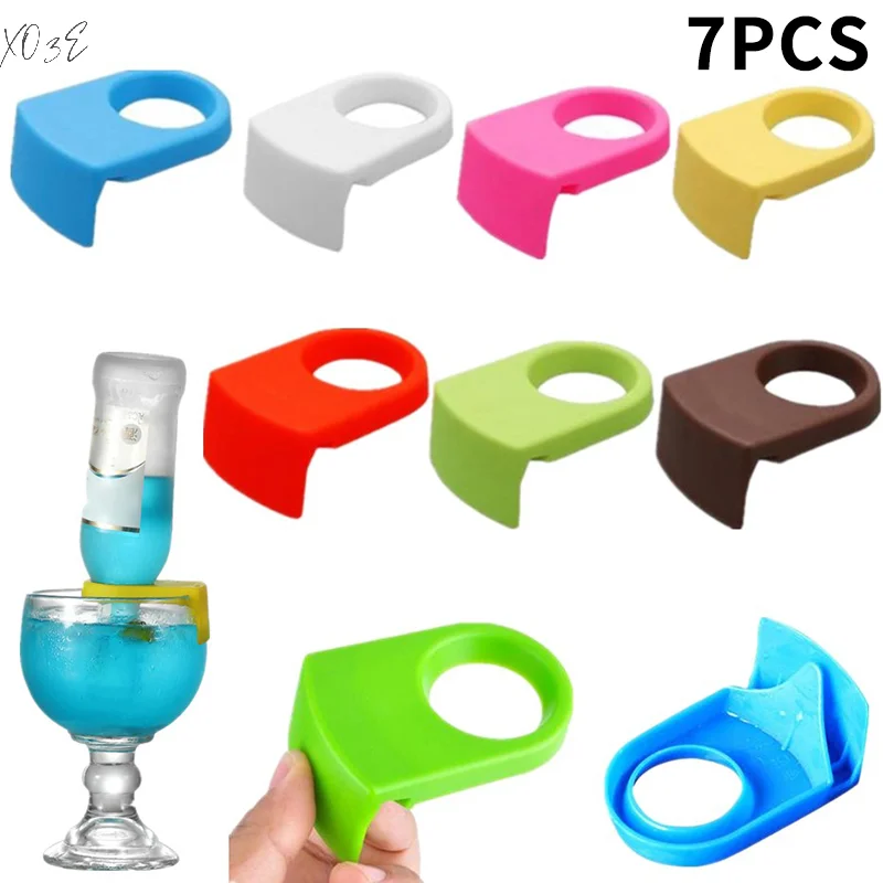 7pcs Mini Beer Bottle Snap Bar Club Drink Bottle Clips Holders Buckle Wine Bar Cocktail Bottle Buckle Kitchen Bar Accessories