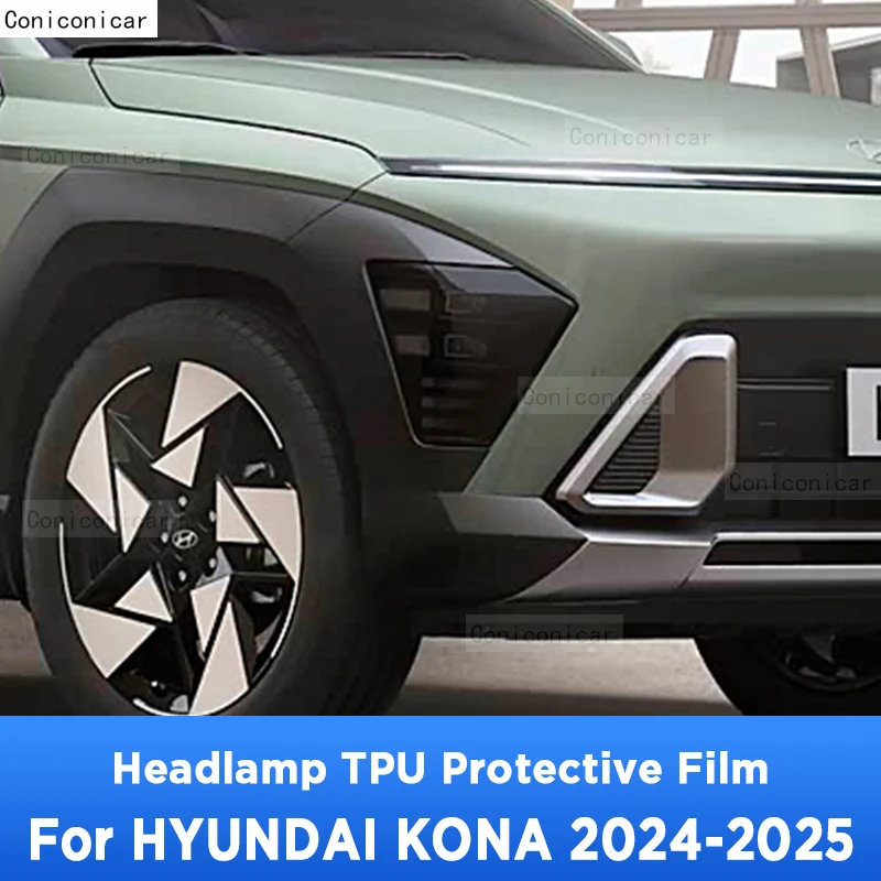 

For HYUNDAI KONA 2024 2025 TPU Car Exterior Headlights Anti-Scratch Protective Film Cover Headlamps Repair Accessories Sticker