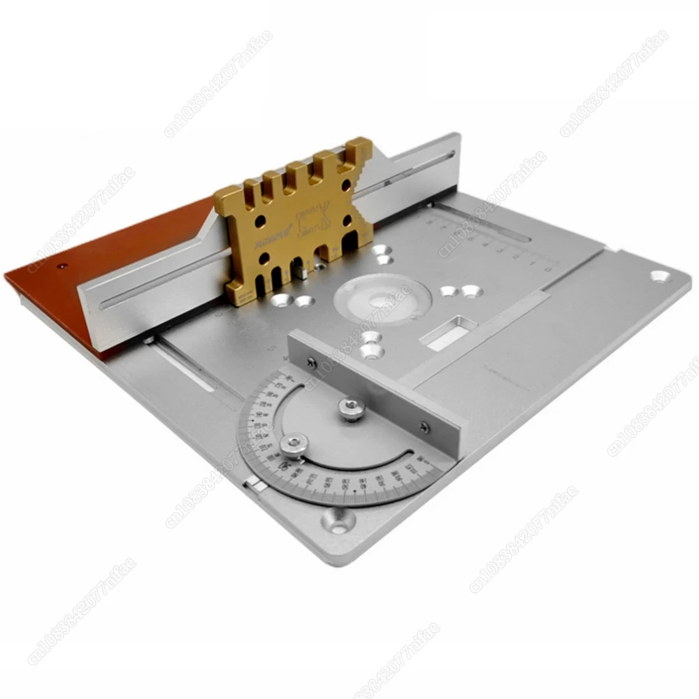 Aluminium Router Table Insert Plate Electric Wood Milling Flip Board with Miter Gauge Guide Table Saw Woodworking Workbench