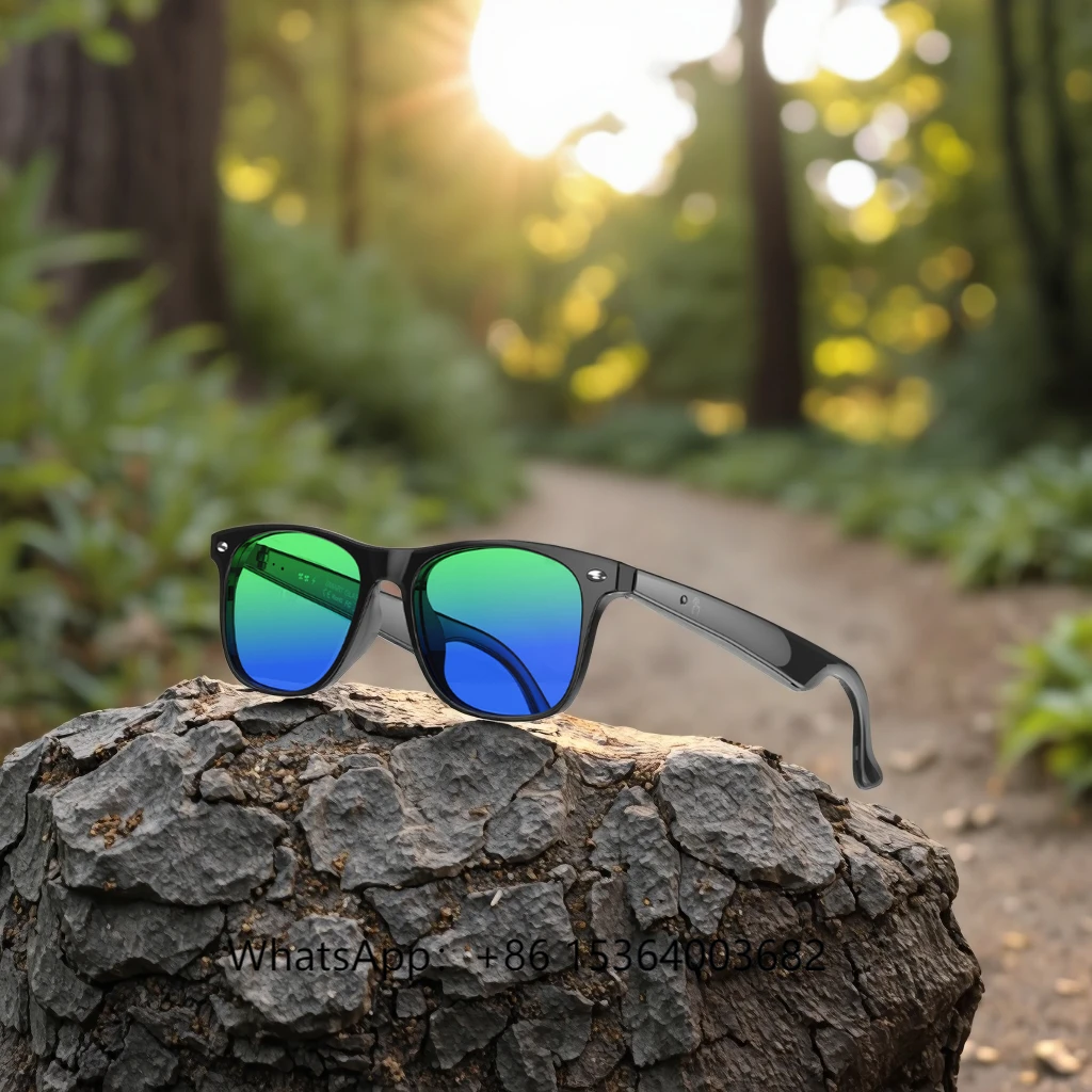 

TJXL-2025 W100 Unisex Anti-Blue Smart Sunglasses with Wireless BT Speaker AI Translation Polarized Music Glasses for Outdoor Spo