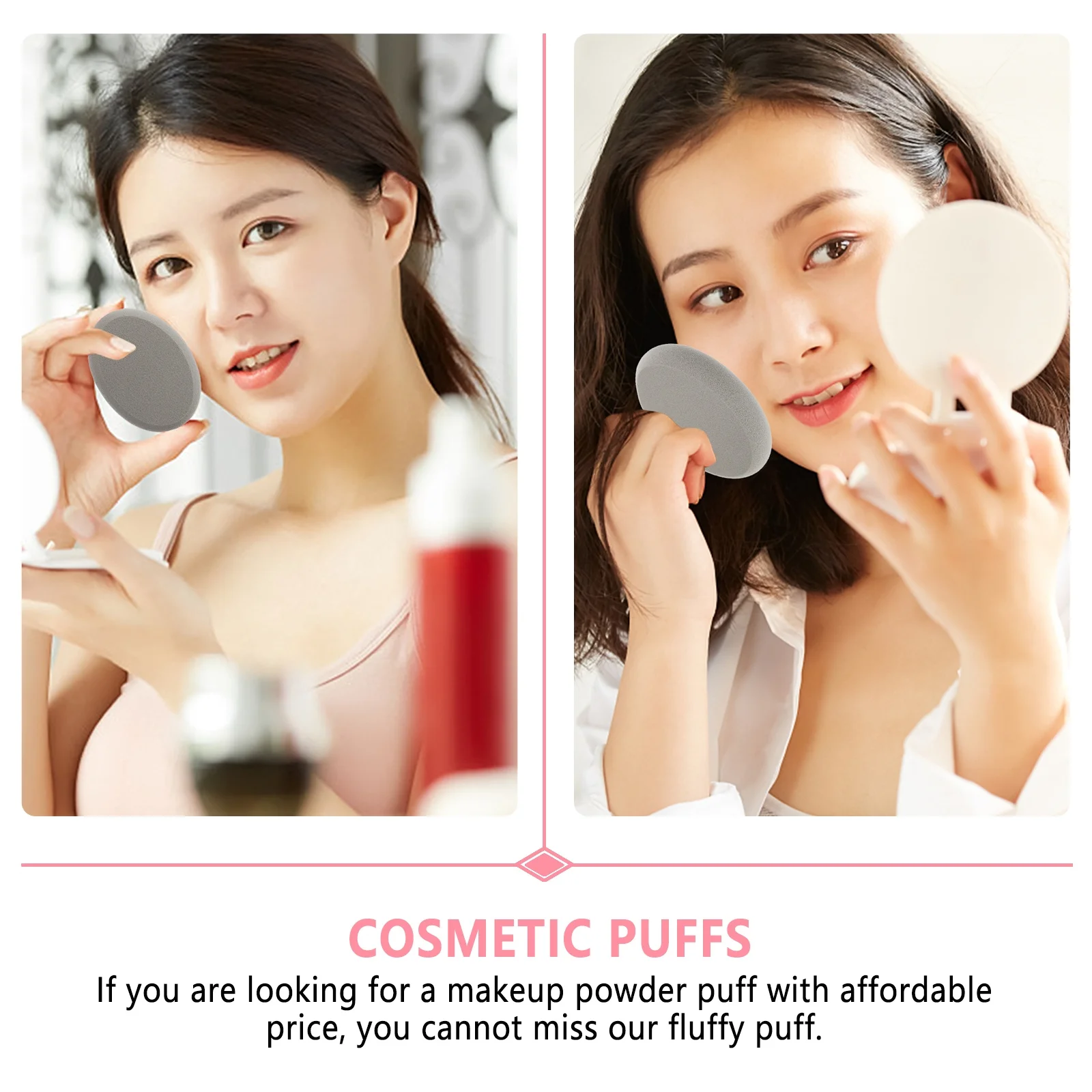 여성용 타원형 메이크업 퍼프 2개 세트, 부드러운 쿠션, 페이스 파우더 및 파운데이션 적용용 휴대용 메이크업 퍼프
