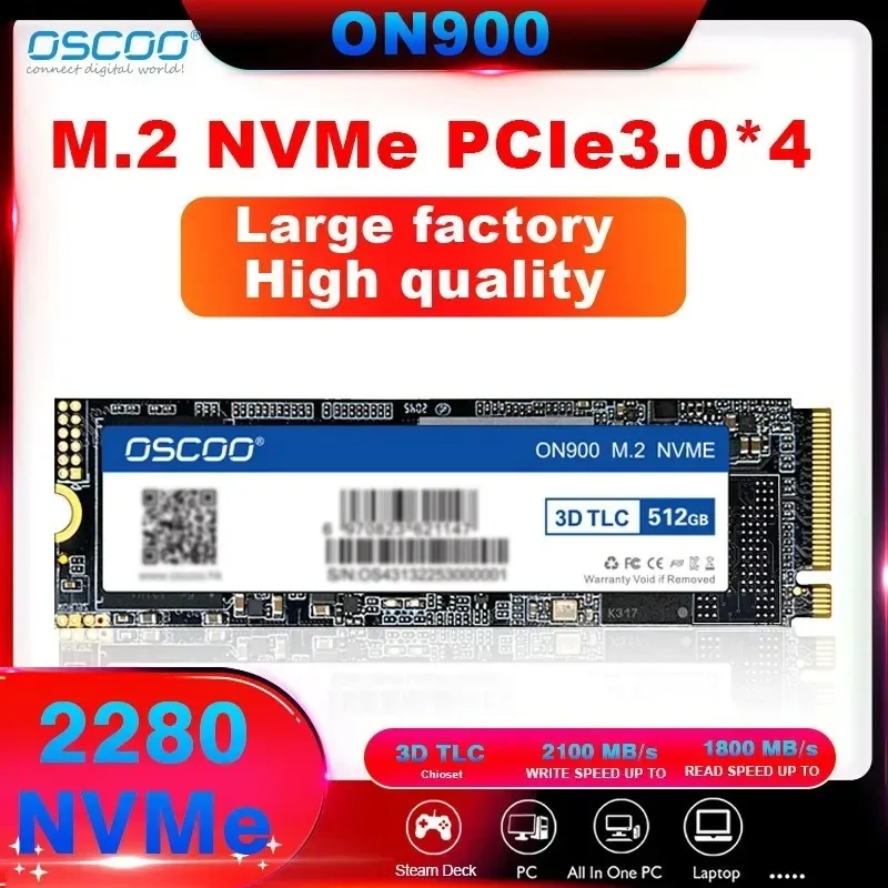 OSCOO SSD M2 NVME 256GB  Ssd M.2 2280 PCIe 3.0 SSD Nmve M2 Hard Drive Disk Internal Solid State Drive Factory price