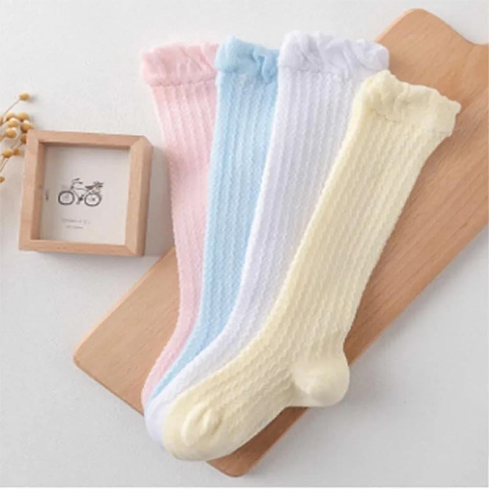 Boys Girls Knee High Socks Cute Long Tube Kids Sokken Summer Baby Knee Socks Mesh Thin Tube Boys Girls Cotton Socks