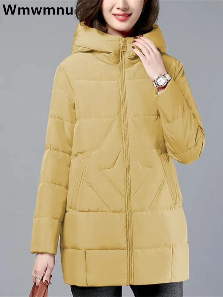 

Winter Warm Big Size 4xl Hooded Parkas Coats Women Loose Mid Length Down Cotton Overcoats Thicken Chaqueta Snow Wear Jackets