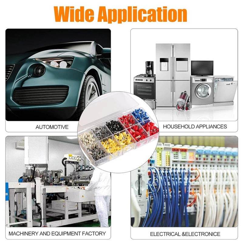 1400 Piece Wire Ferrule Connectors Kit As Shown Plastic+Metal Nylon Insulated Pin Cord End Connectors