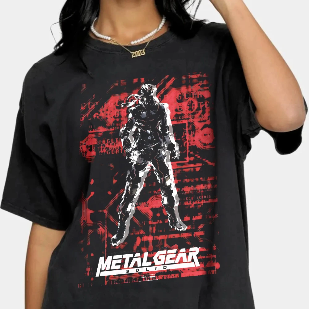 Camiseta de juego Solid Metal Gear, ropa de verano, camisetas de ocio Metal Gear Solid Rising, camiseta Unisex Metal Gear sólida, camisa Retro