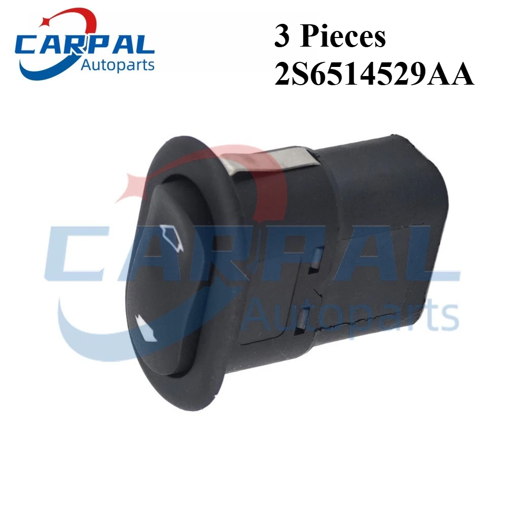 

3 Pieces 2S6514529AA 2S65-14529-AA 6Pins Single Electric Power Window Switch Button For Ford Fiesta EcoSport Ranger 2002-2012