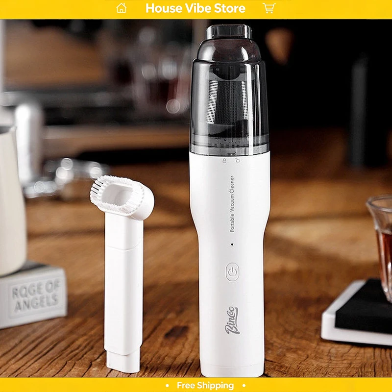 

Bincoo Wireless Rechargeable Coffee Powder Cleaner Mini Desktop Dust Remover Coffee Bar Household Daily Decor Practical Gift