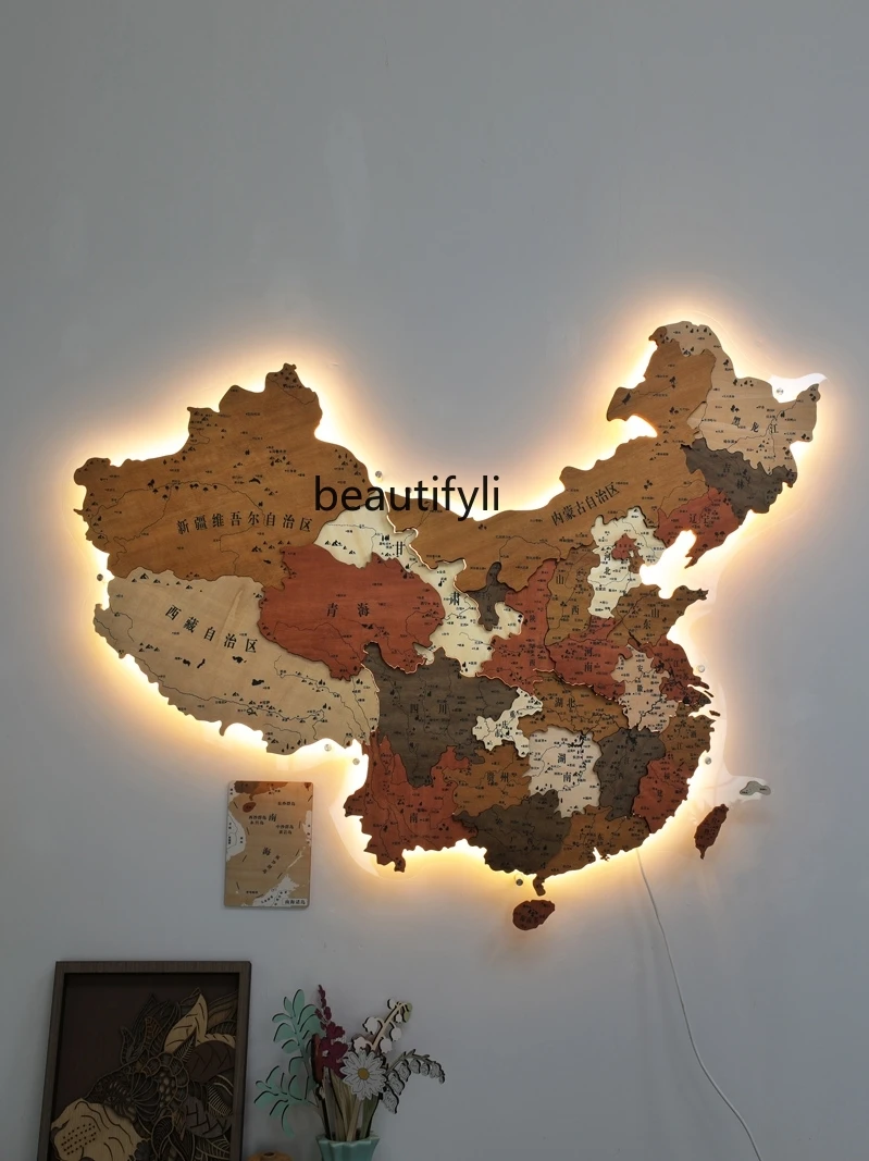 

Light-Emitting Solid Wood Three-Dimensional Wall Decoration Wall Decorative Creative Living Room Sofa Background Office