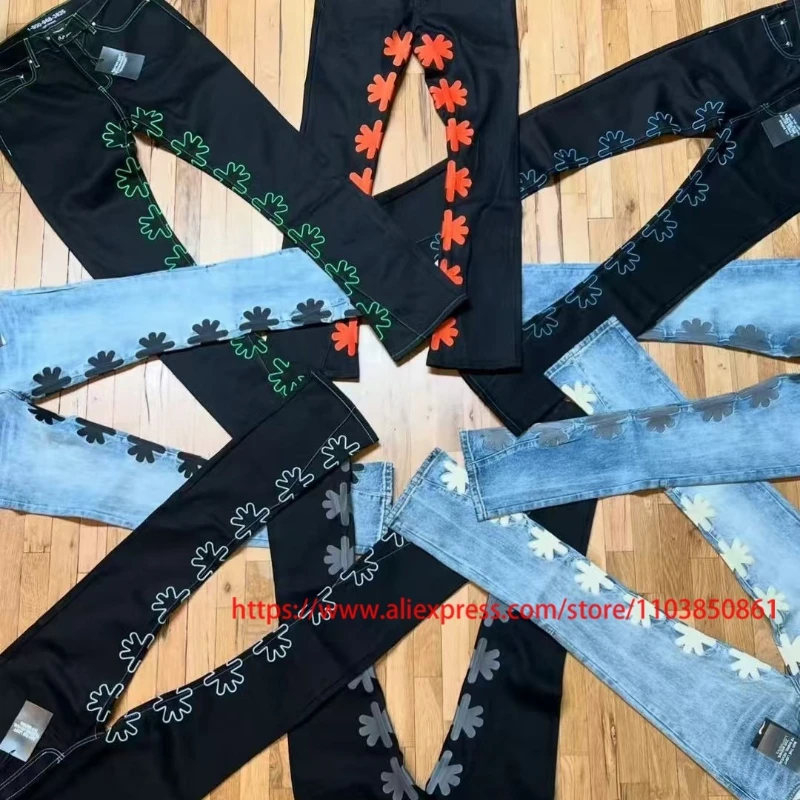 

Real Photo LOSTSHDWS Jeans 2025 American Street Hip Hop Retro Washed Embroidery Logo Denim Trousers Men's Lost Shdws Jeans