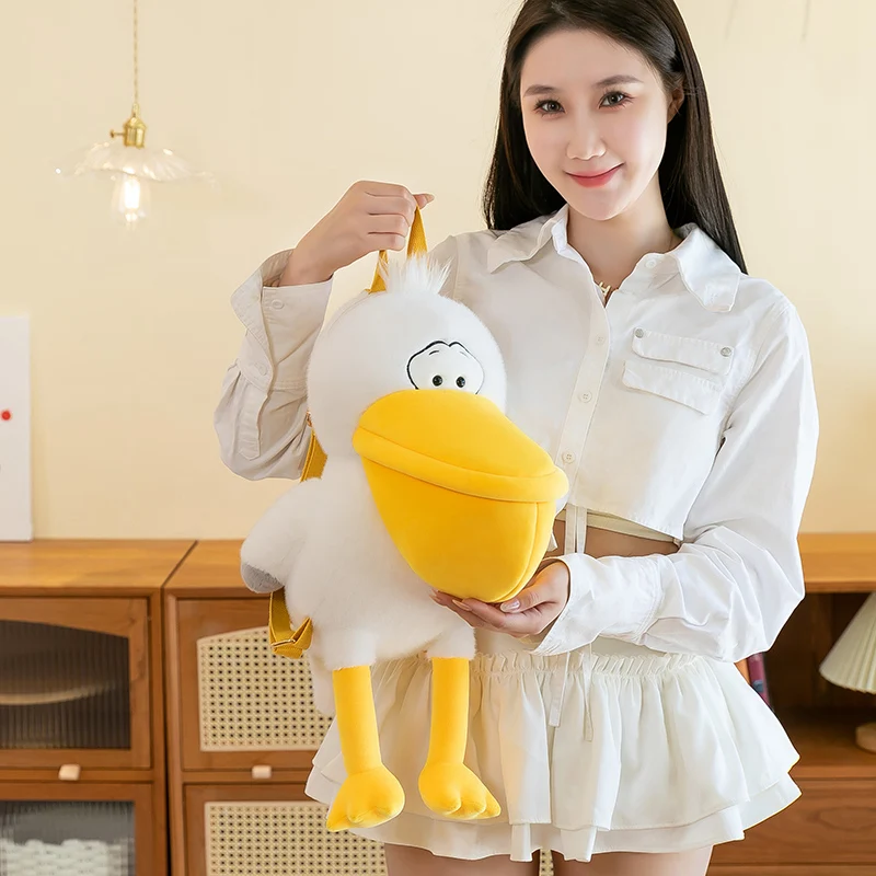 55cm Hot Sale Plush Animal Lovely Cartoon Pelican BabyAppease Backpack Funny Christmas Gift Huggable Doll Kawaii