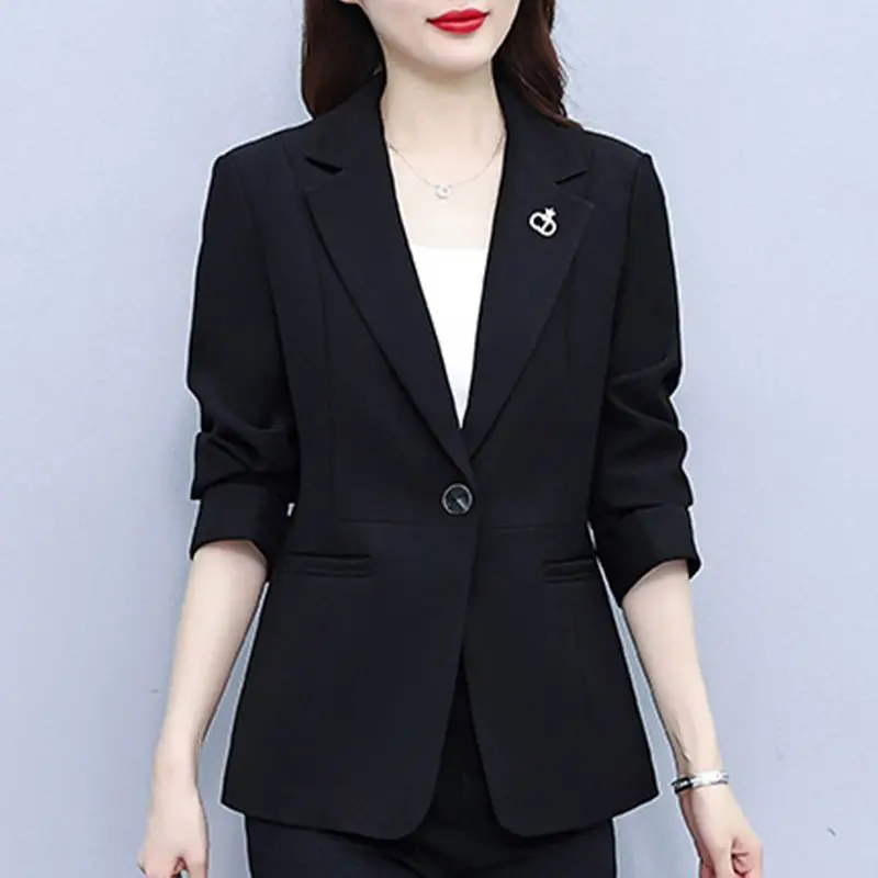 

Faionable Bla Suit Jaet, женский весенне-осенний топ для похудения, большой размер, новое поступление, длинное пальто Ele све