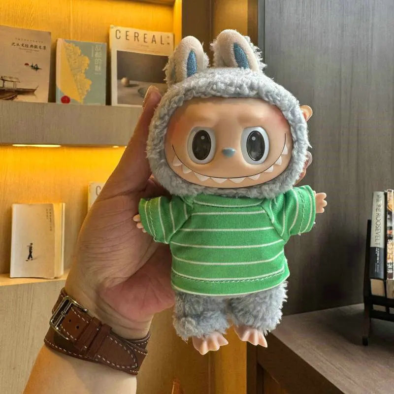 

Clothes For Labubu Cute Striped Short T Shirt Collection Apparel Accessories Suitable For 15Cm 17Cm Labubu 1st To 3rd Generation