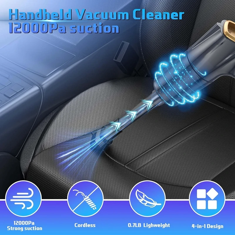 Car Vacuum Cleaner High Power, Wireless Handheld Car Vacuum Cleaner Replacement 15000PA Suction, Cordless Vacuum For Car