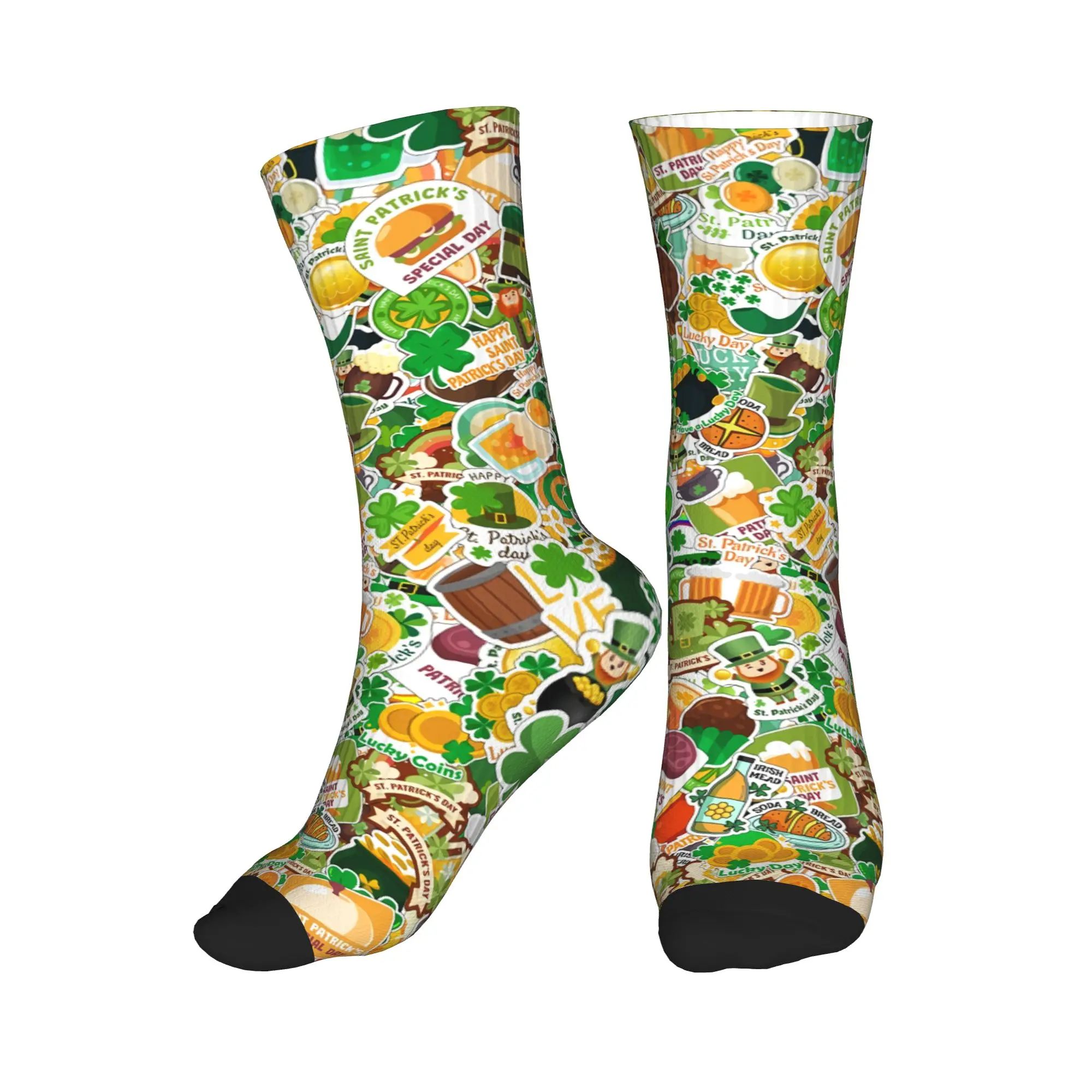

Fun Print St. Patrick's Day Socks for Women Men Stretchy Summer Autumn Winter Crew Socks