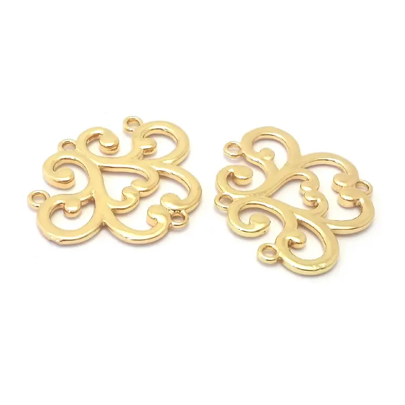 10PCS 18K Gold Color Flower Connect Charms Pendants High Quality Earrings Diy Jewelry Accessories Rosediy official-website