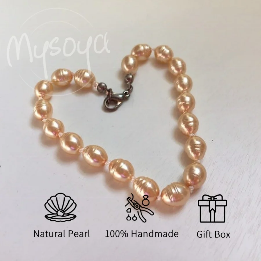

Mysoya Pink Rice-shaped Freshwater Pearl Bracelet, 6-7mm, Gift Box for Him/ Her for Weddings, Birthdays, and Valentine's Day