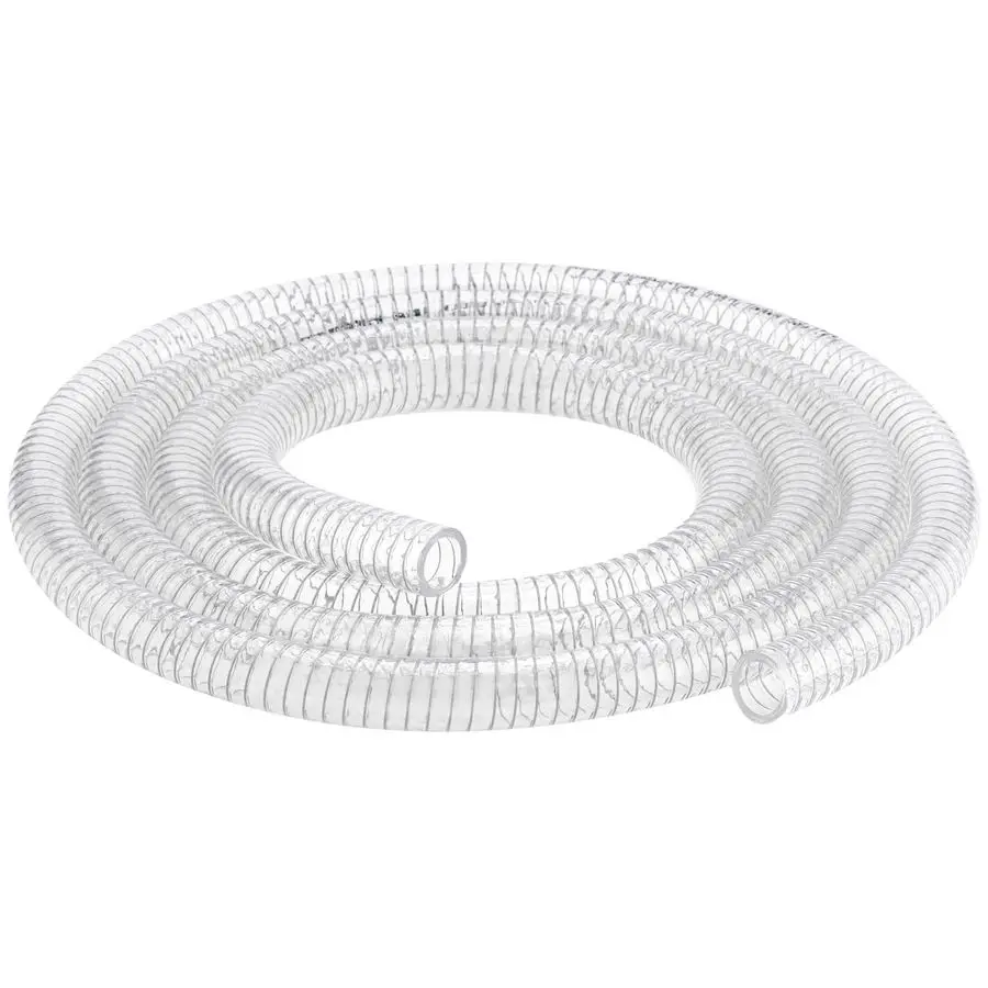 

Reinforced Hose 11 2 id 10ft Clear High Pressure Suction Line Plastic Vinyl Tubing with Spiral Steel Wire Suction Hose, Drain Wa