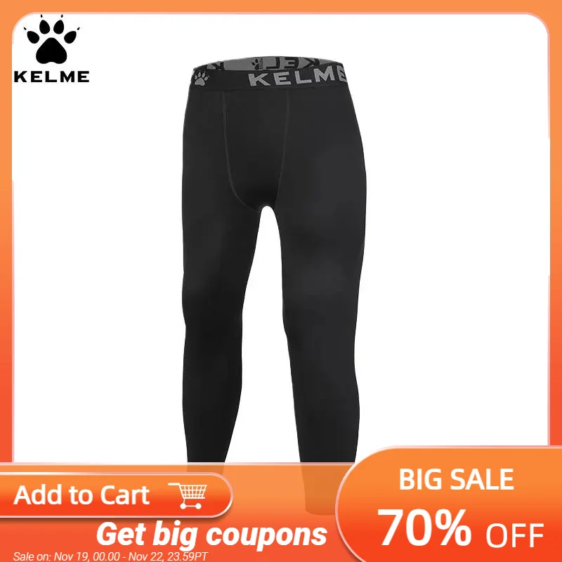 

Kelme Children's Velvet Tights Sports Football Training Fitness Pants Men's Basketball Underlay Running Compression Pants