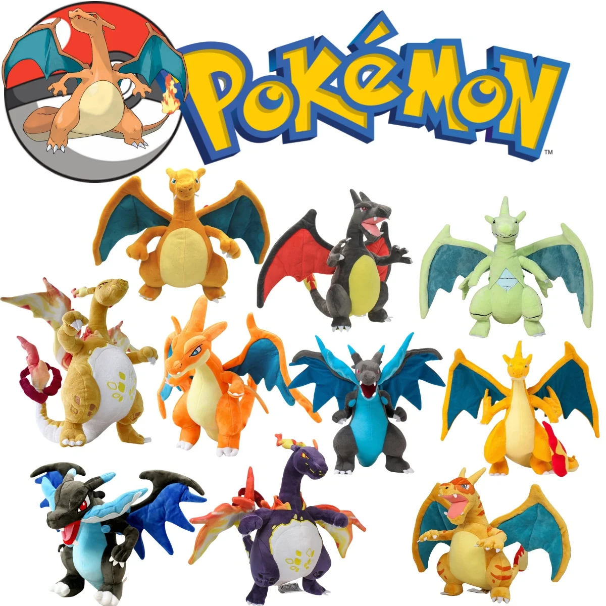 

Pokemon Plush Pikachu Doll Various Charizard Venusaur Blastoise Mewtwo Toy Tyranitar Dragonite Arceus