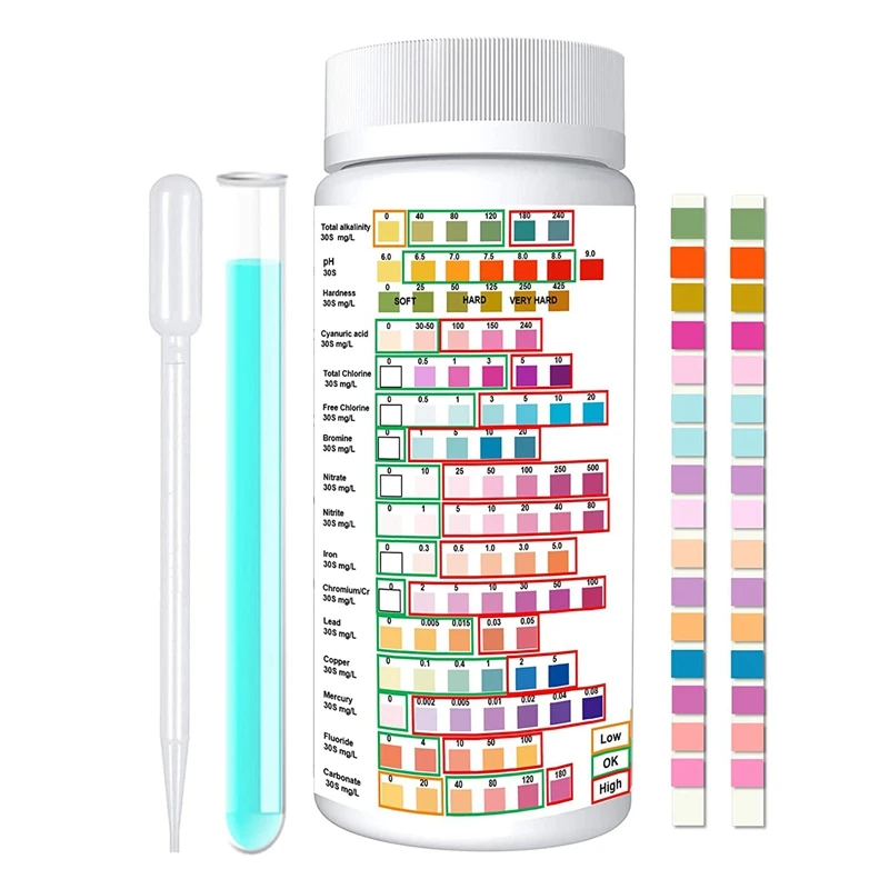 16 in 1 Water Testing Kits for Drinking Water- Home Water Test Kit,Water Quality Measurement Kits (100Pcs Test Strips )