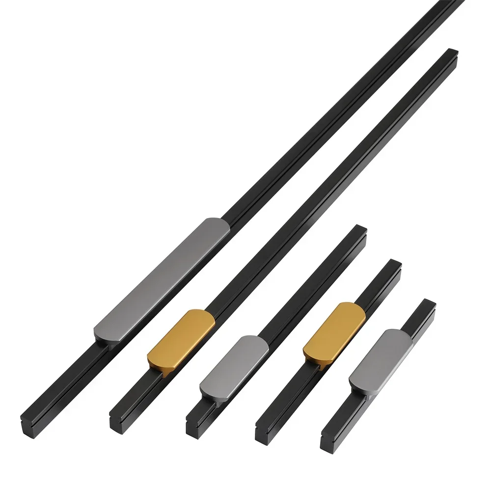 Cabinet Door Handle Light Luxury Black Gold Modern Simple High-end Kitchen Cabinet And Storage Furniture Wardrobe Door Pulls