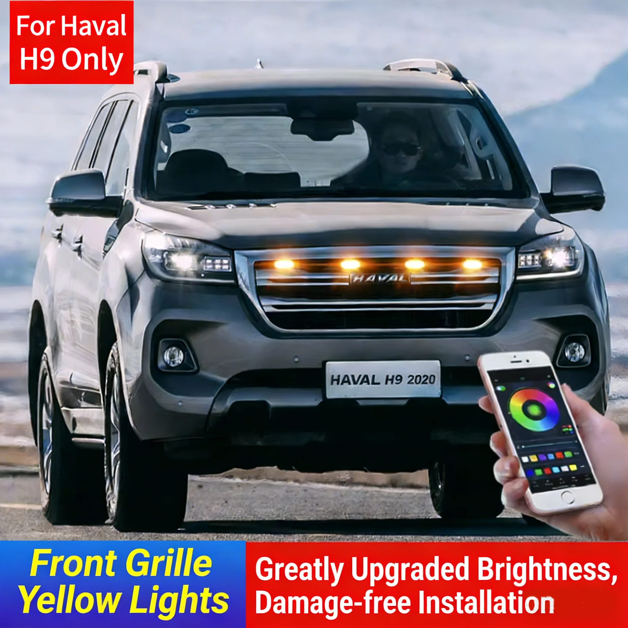 

4Pcs 6Pcs Front Grille LED Lights For Haval H6 H9 F7 Jolion Dargo Amber DRL Daytime Running Warning Grill Lamps