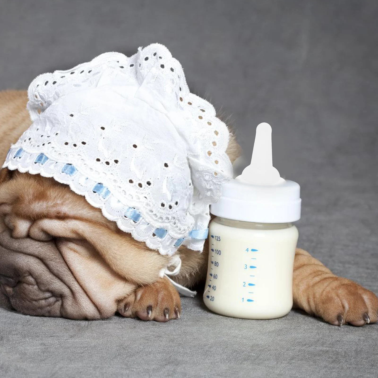 

50Pcs Pet Feeding Nipples Soft Foodgrade Silicone Transparent Small Nursing Bottle Replacement Pacifiers for Puppies Kittens