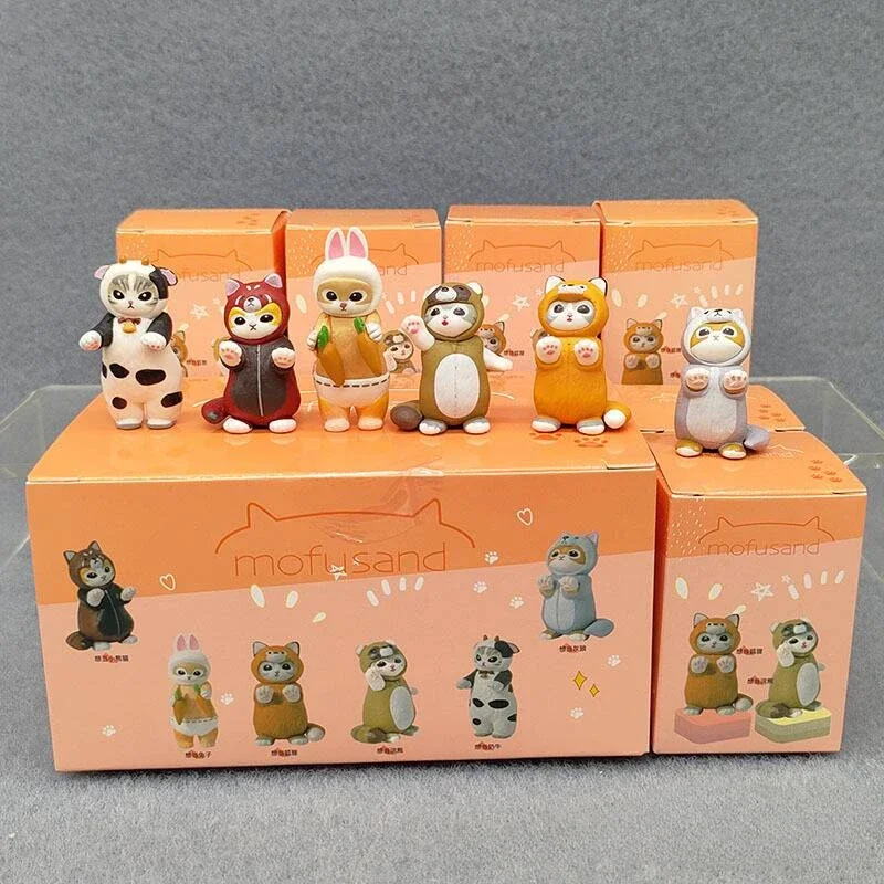 Mofusands-figura de acción de gato Panda y conejo, figura de Anime, muñeco de vestir cruzado, Koala, zorro, modelo de decoración Kawaii, adornos, regalo de Navidad