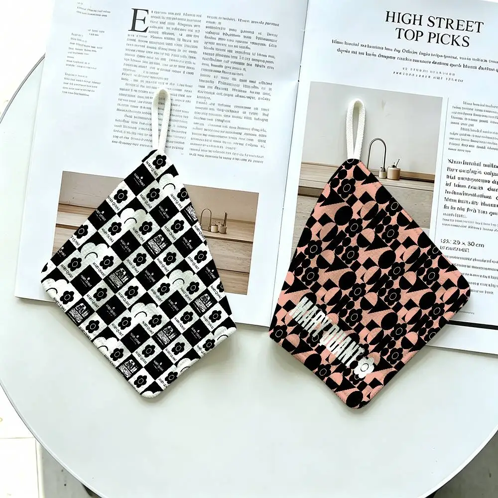 Fashion Cool M-Mary Quant Polyester Cotton Daily Towel, Hanging Kitchen Hand Wiping Cloth, Durable for Whole House Use