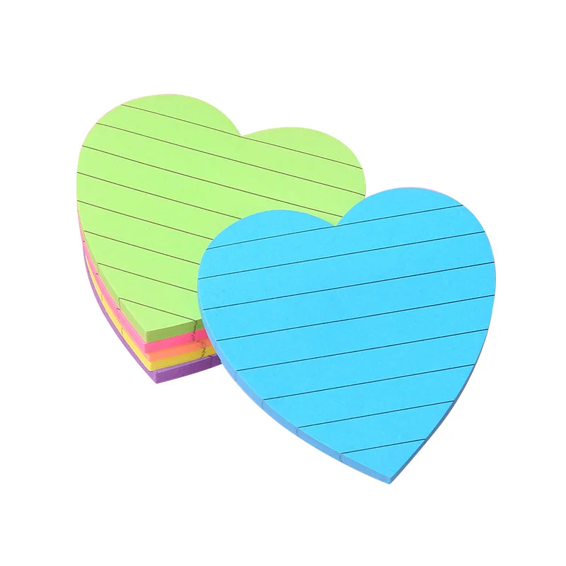 8 colors Sticky notes Notepad Office bookmark Cute heart shaped lines Sticky notes Posted it Stickers in notebook Memo pad