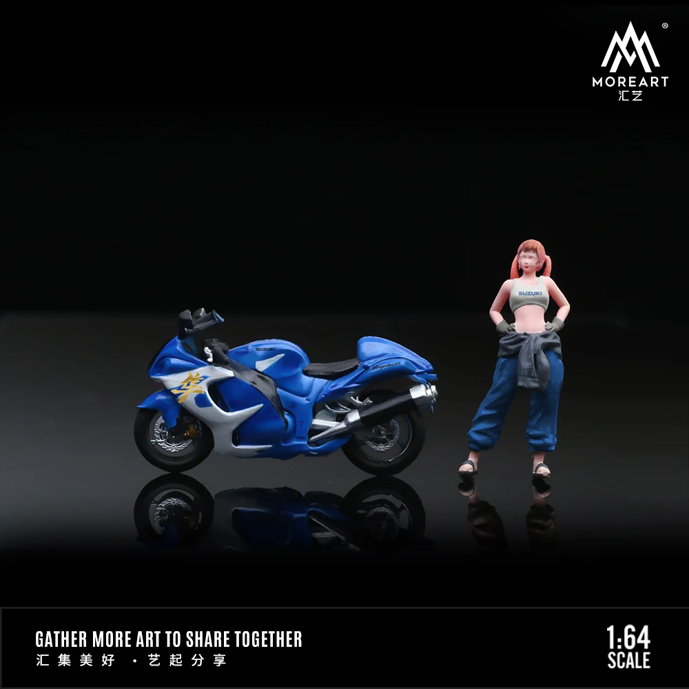 Altro Art 1:64 Set di bambole da moto modello in resina, ragazza da moto per esposizione, collezione e regalo