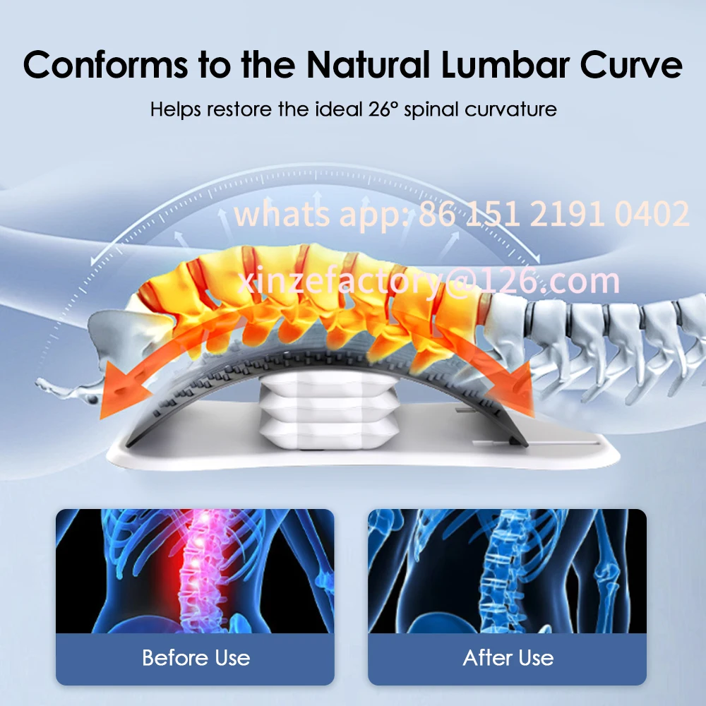 Customizable Electric Back Massage Machine Stretcher Lumbar Traction Device Waist Airbag Massager 3 Auto Modes 104 Acupoints