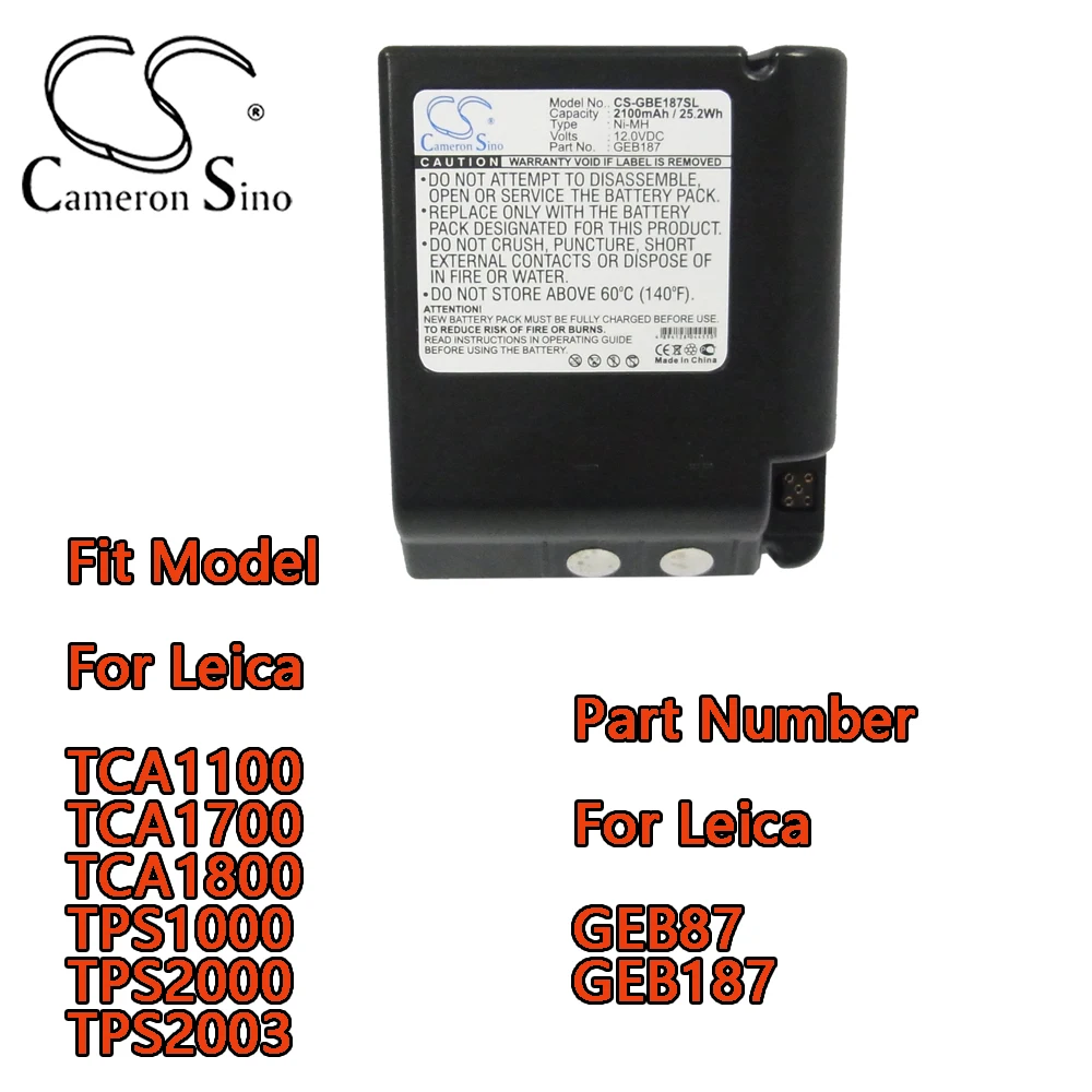 

Cameron Sino Equipment, Survey, Test Battery for Leica TCA1100 TCA1700 TCA1800 TPS1000 TPS2000 TPS2003 Part Number GEB87 GEB187