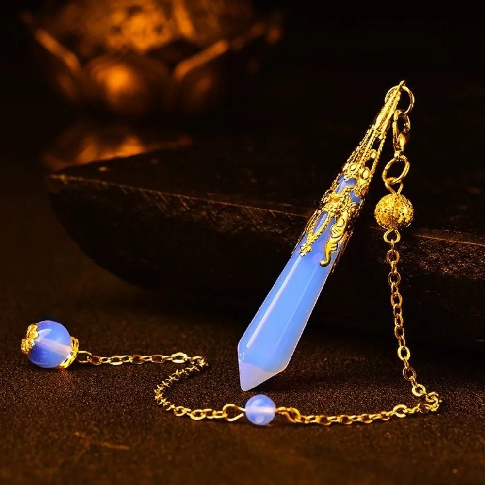Hexagon Cone Natural Crystal Pendulums Energy Pointed Meditation Amethysts Pendulum Spiritual Dowsing Witch Spiritual Pendulos