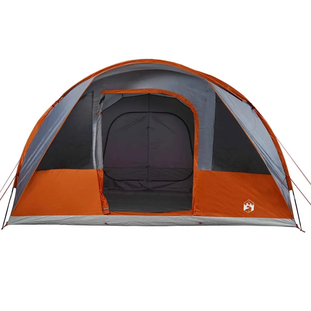 Camping Tent 185T Polyester Waterproof Outdoor Tunnel Tent 2 Bedrooms 4 Windows for 5-Person With Double Zippered Access